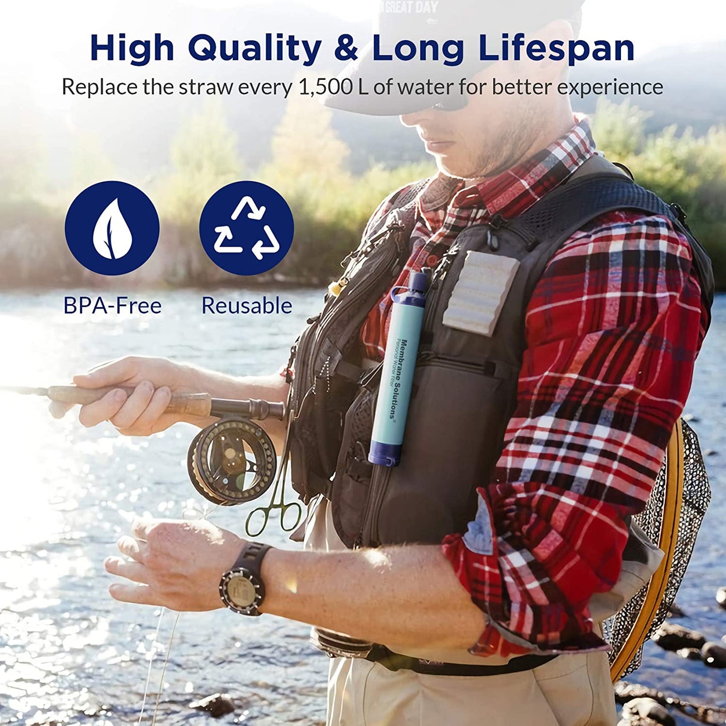 Water Filter Straw (Blue)