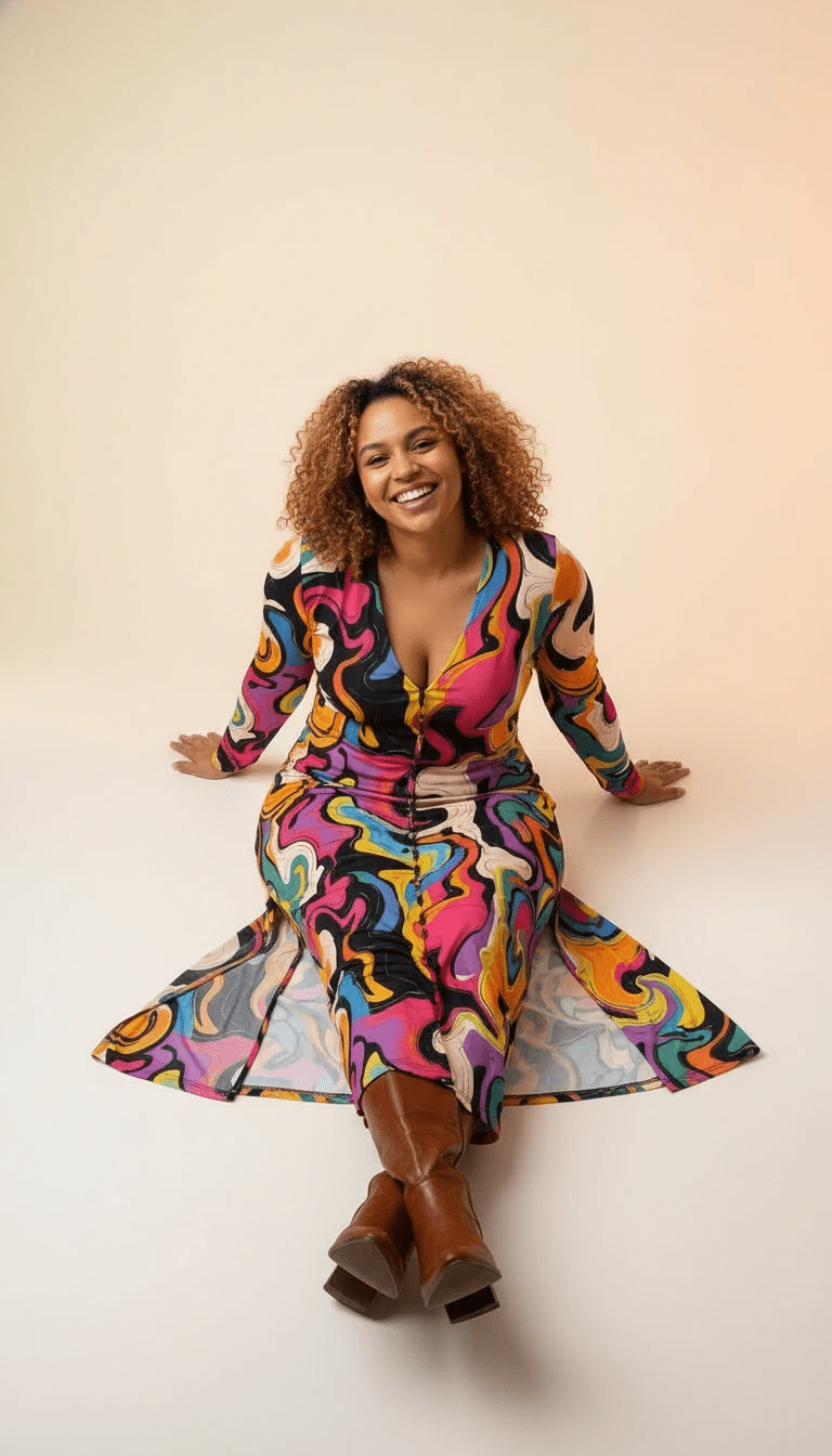 Painted Earth Long Cardigan — Artistic Print Button-Down Duster