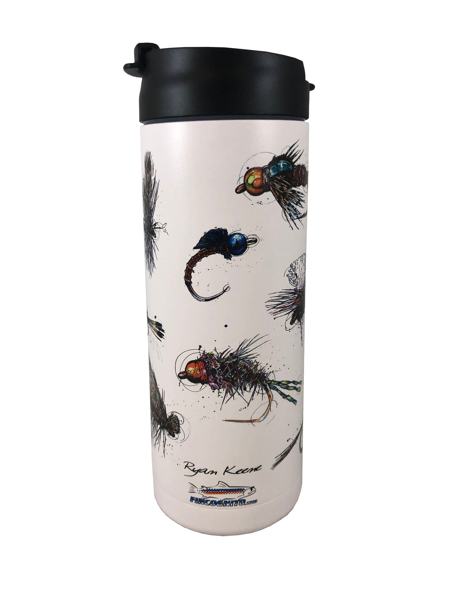 Bunch of Flies Hot/Cold Beverage Bottle-20 Oz., White