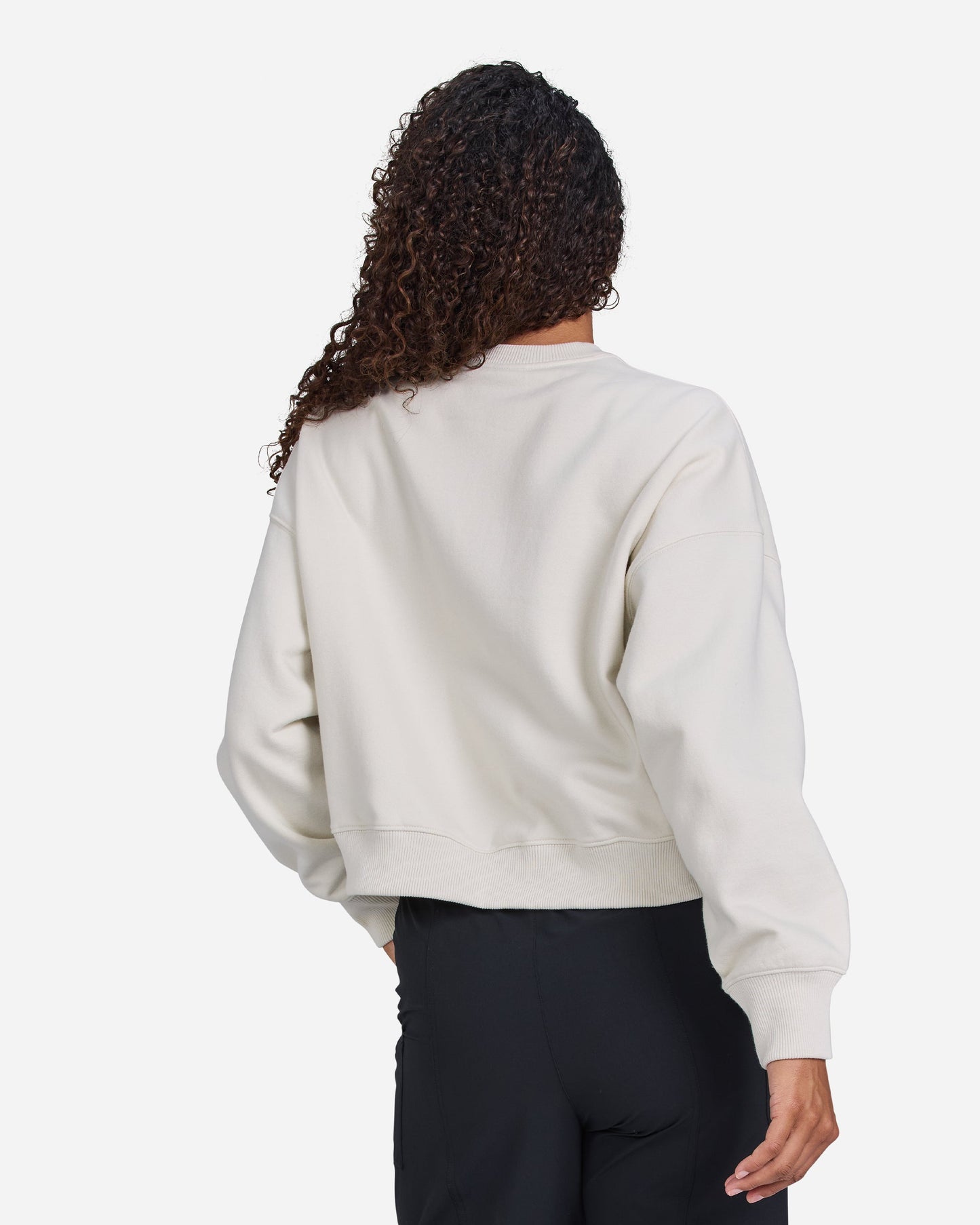 Script Fleece Crewneck - White Onyx