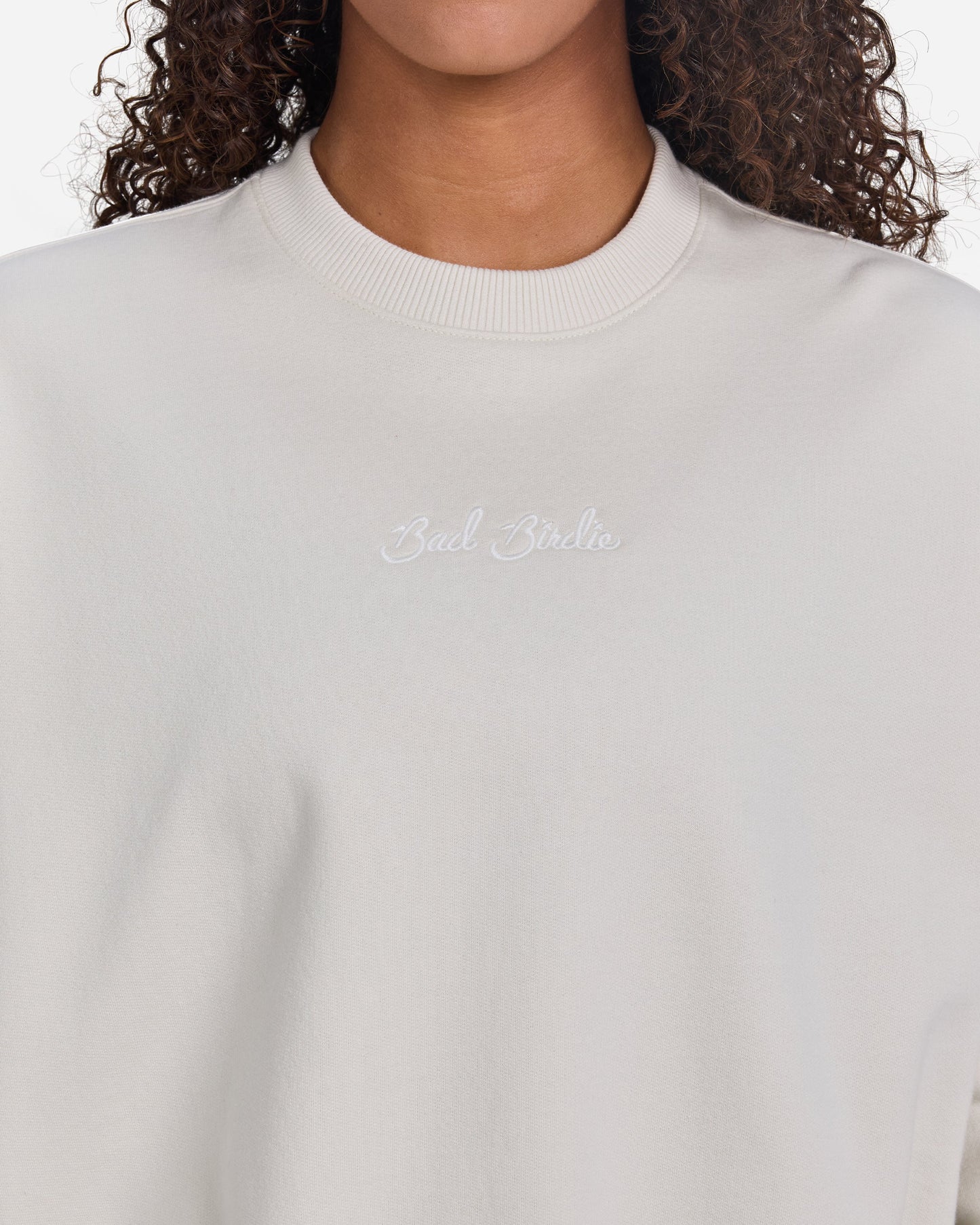 Script Fleece Crewneck - White Onyx