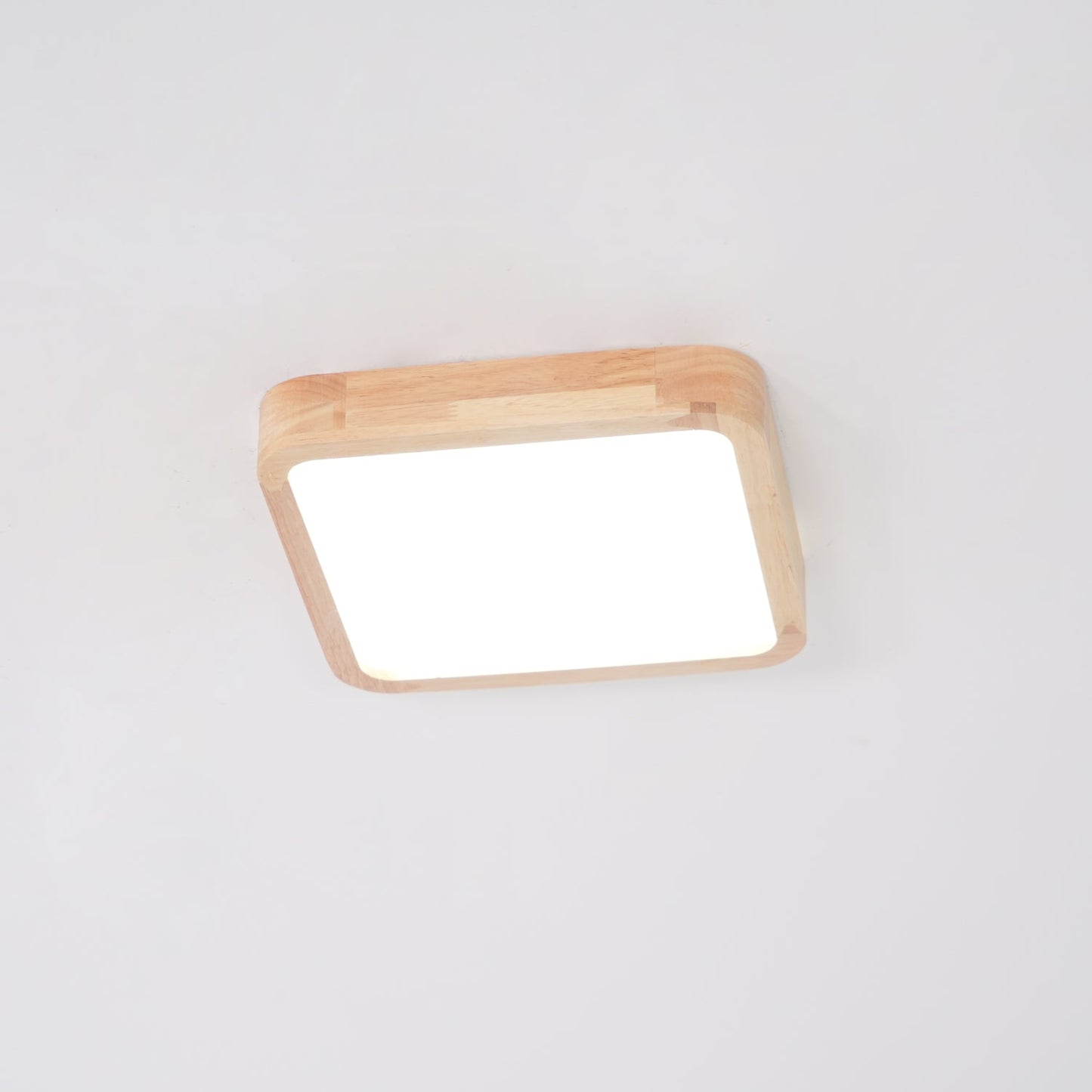 Minimalist Wood Flush Mount Ceiling Light With Round Shade