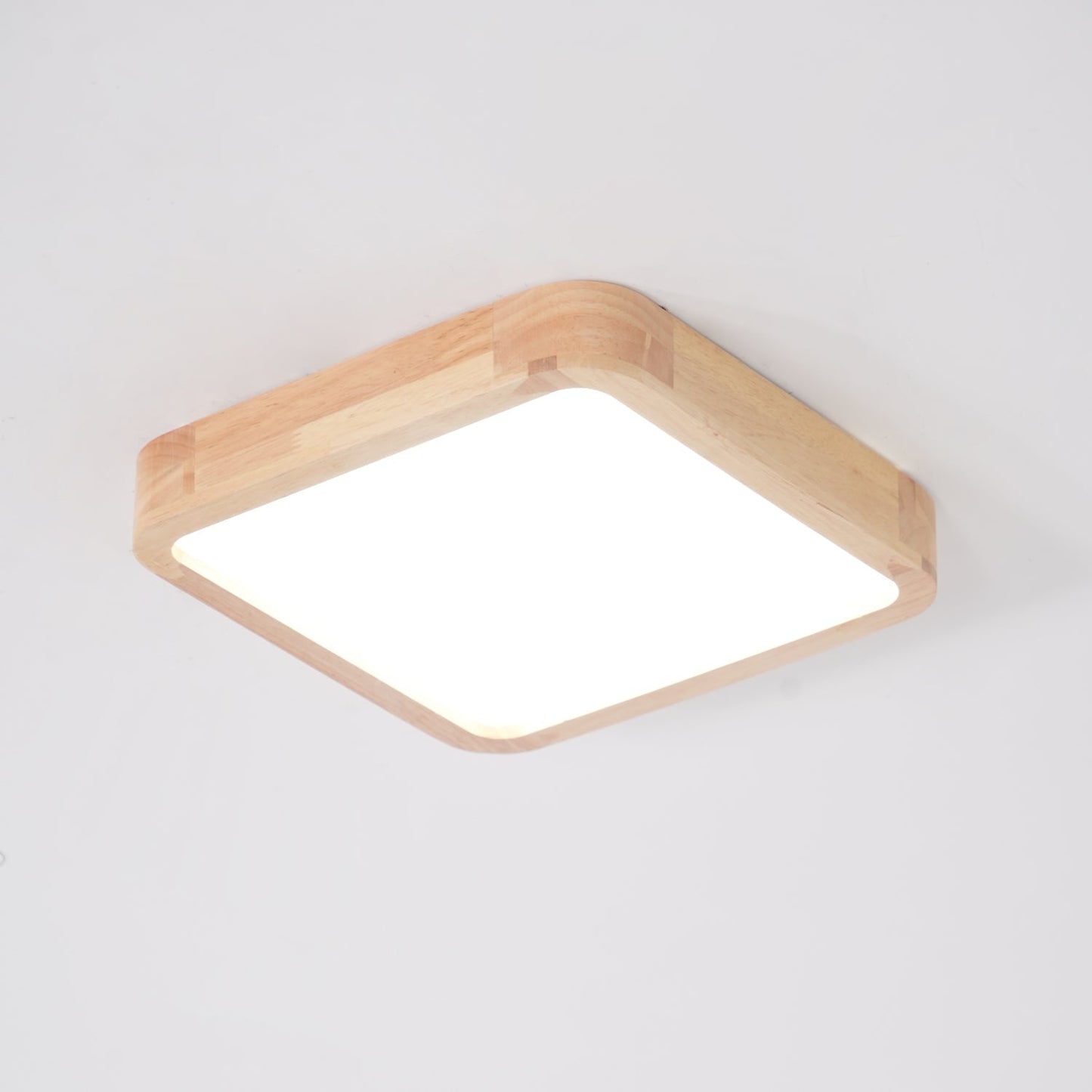 Minimalist Wood Flush Mount Ceiling Light With Round Shade