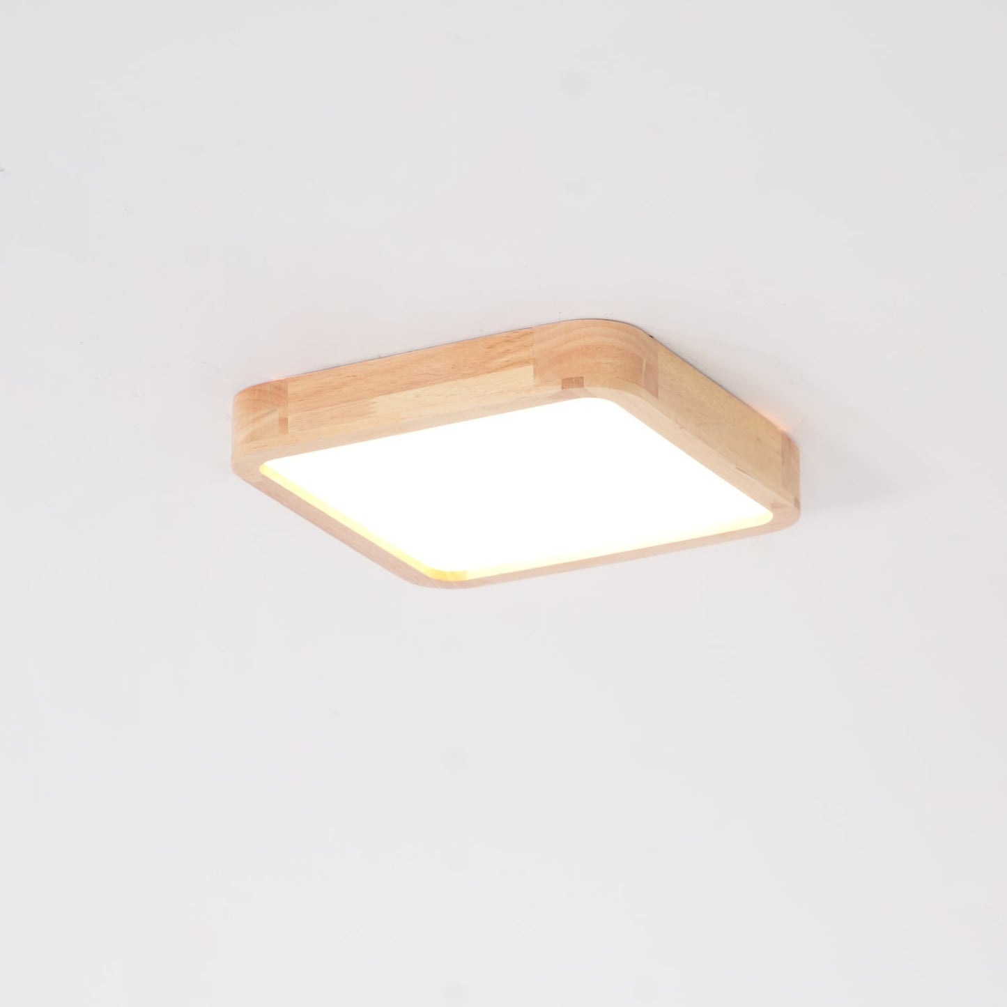 Minimalist Wood Flush Mount Ceiling Light With Round Shade