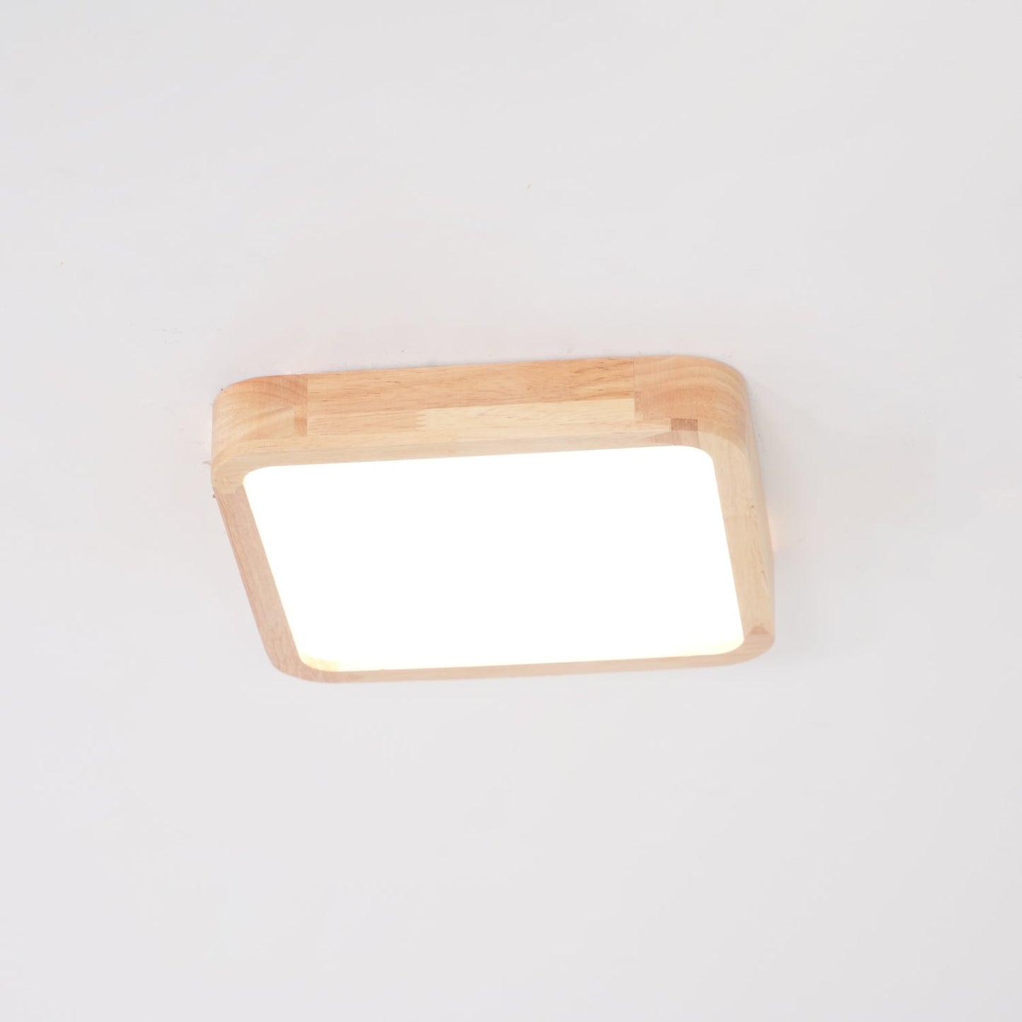Minimalist Wood Flush Mount Ceiling Light With Round Shade