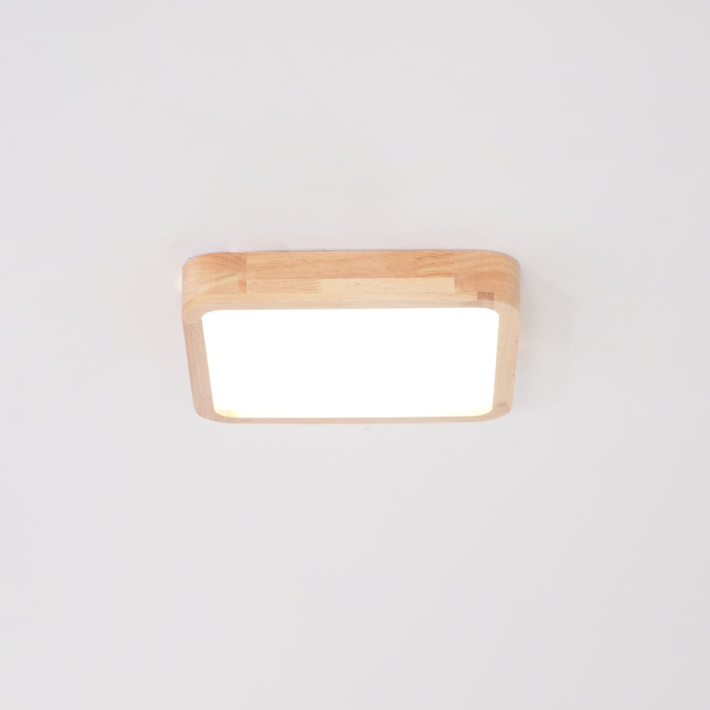 Minimalist Wood Flush Mount Ceiling Light With Round Shade