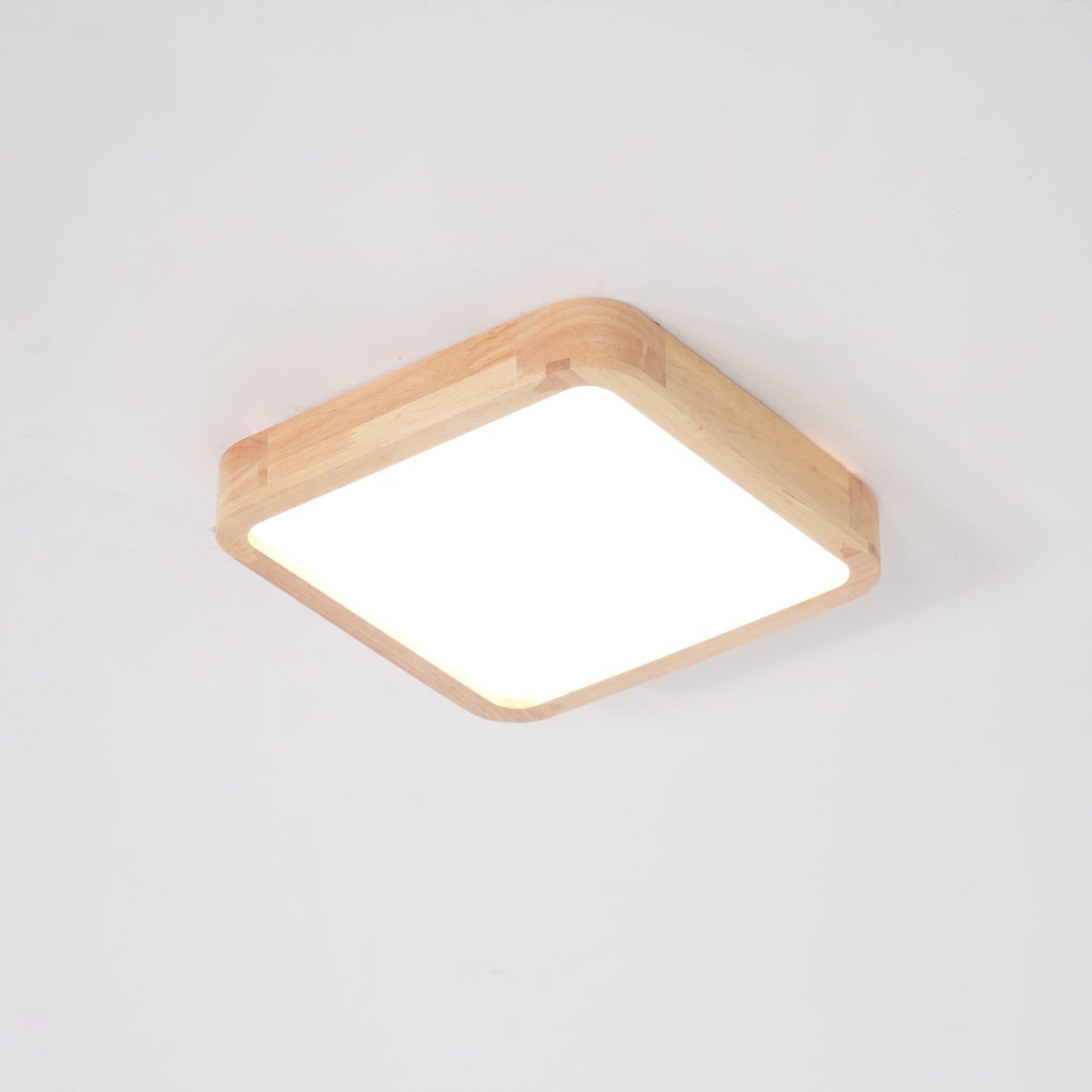 Minimalist Wood Flush Mount Ceiling Light With Round Shade
