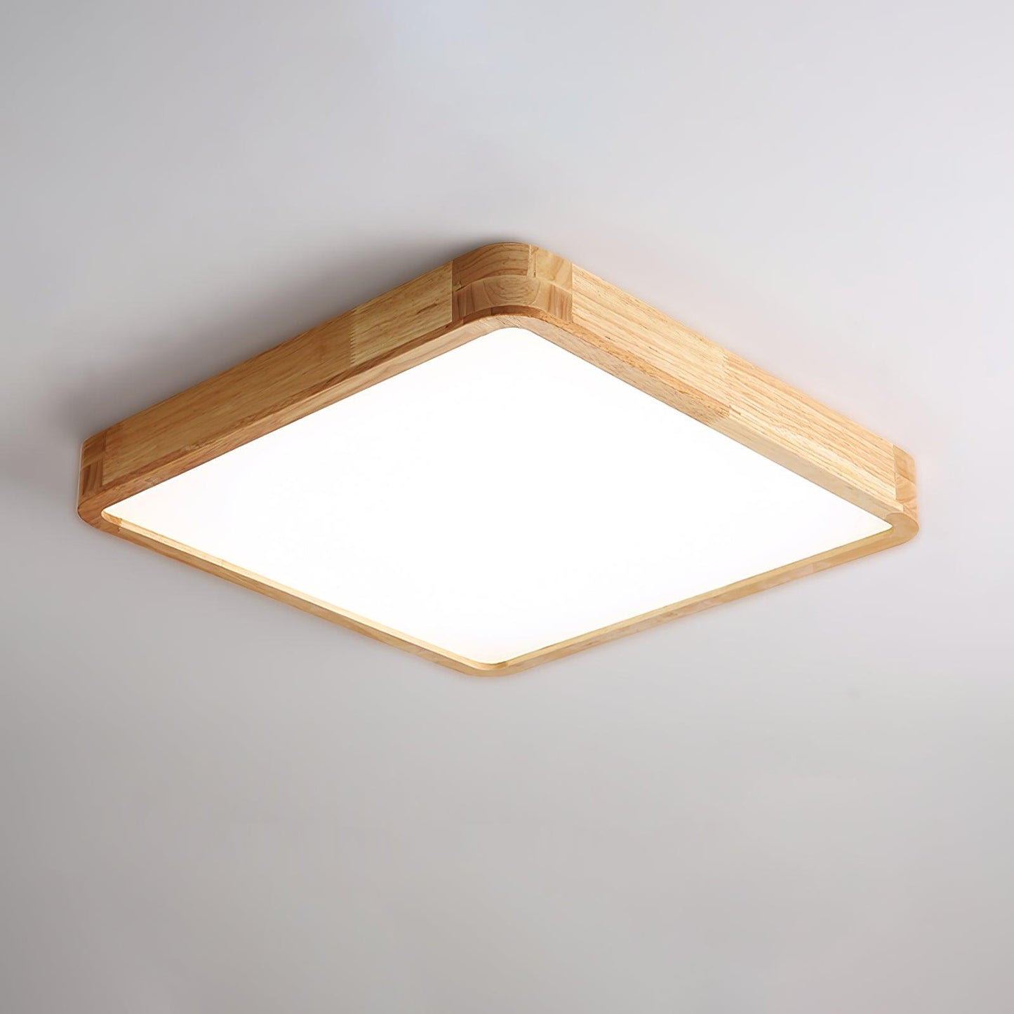 Minimalist Wood Flush Mount Ceiling Light With Round Shade
