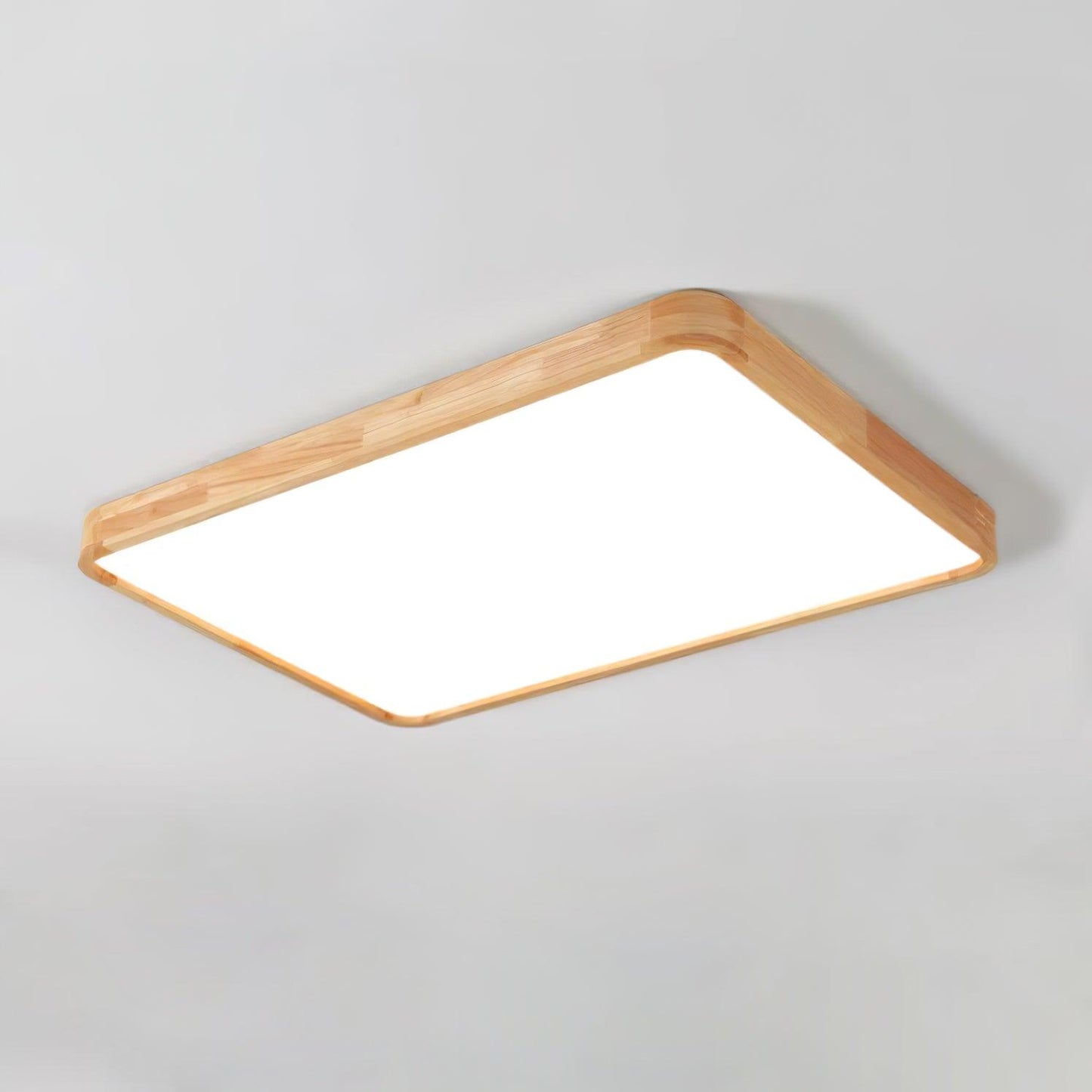 Minimalist Wood Flush Mount Ceiling Light With Round Shade
