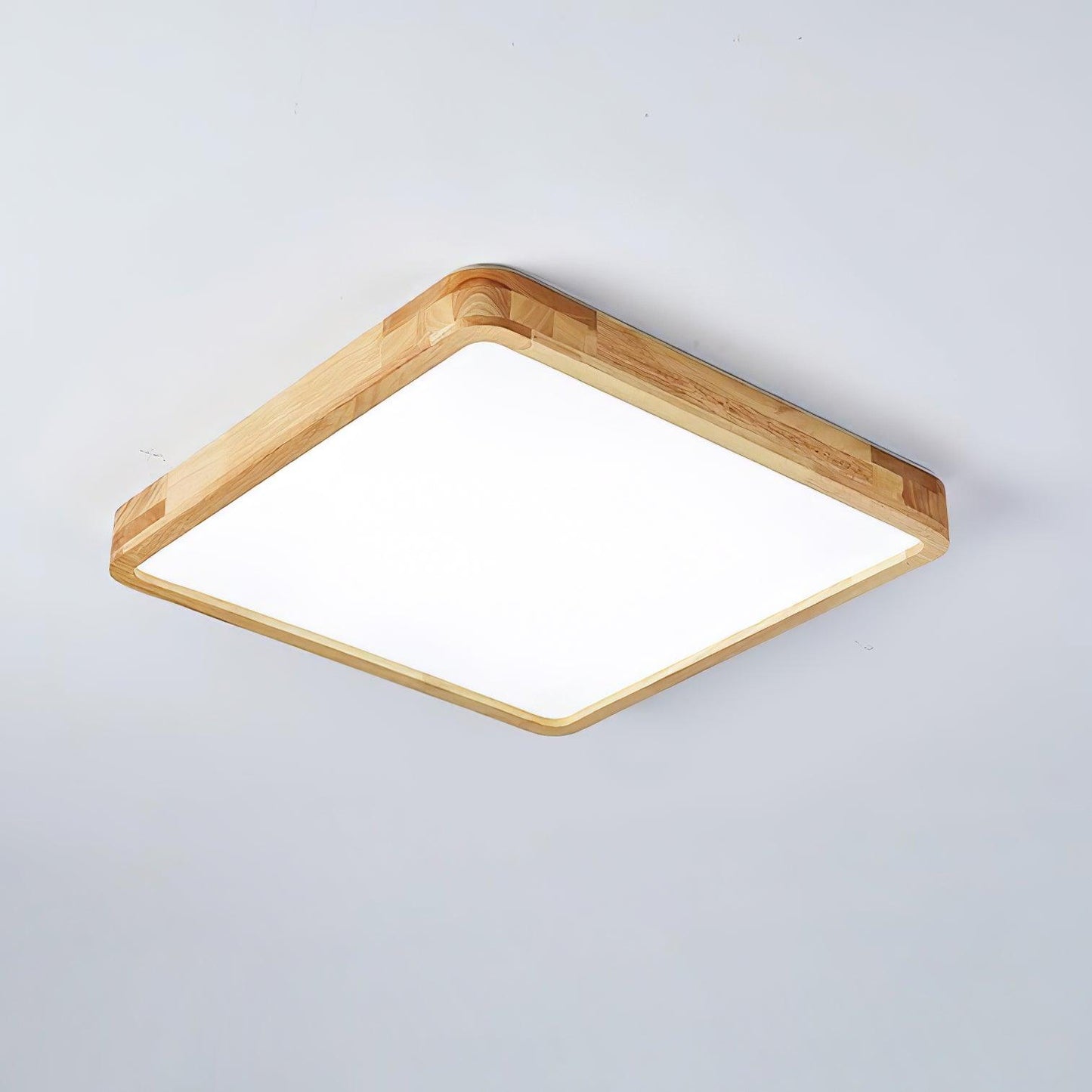 Minimalist Wood Flush Mount Ceiling Light With Round Shade
