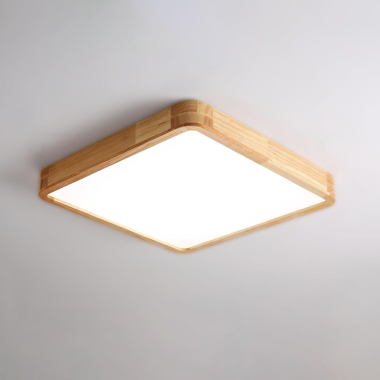 Minimalist Wood Flush Mount Ceiling Light With Round Shade