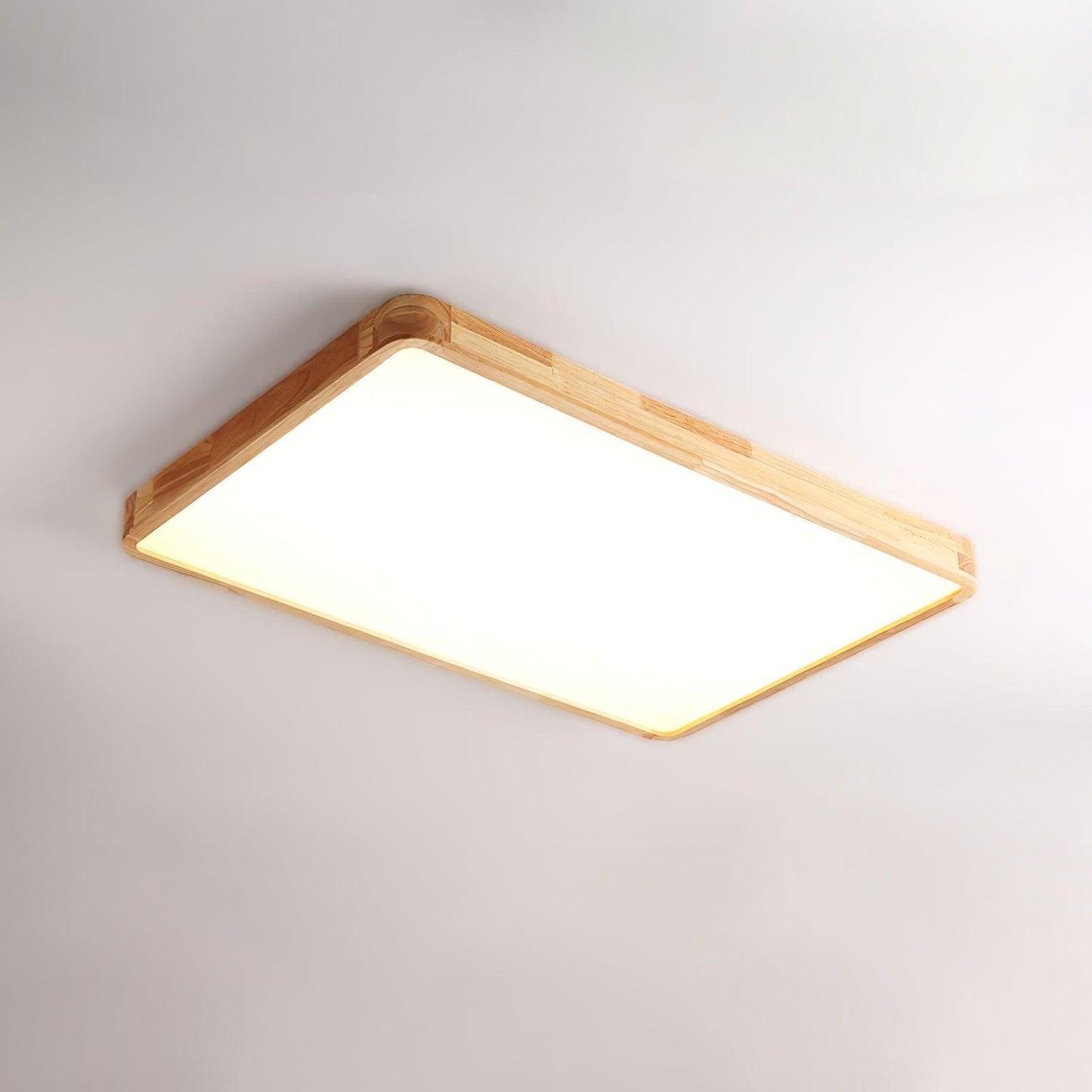 Minimalist Wood Flush Mount Ceiling Light With Round Shade