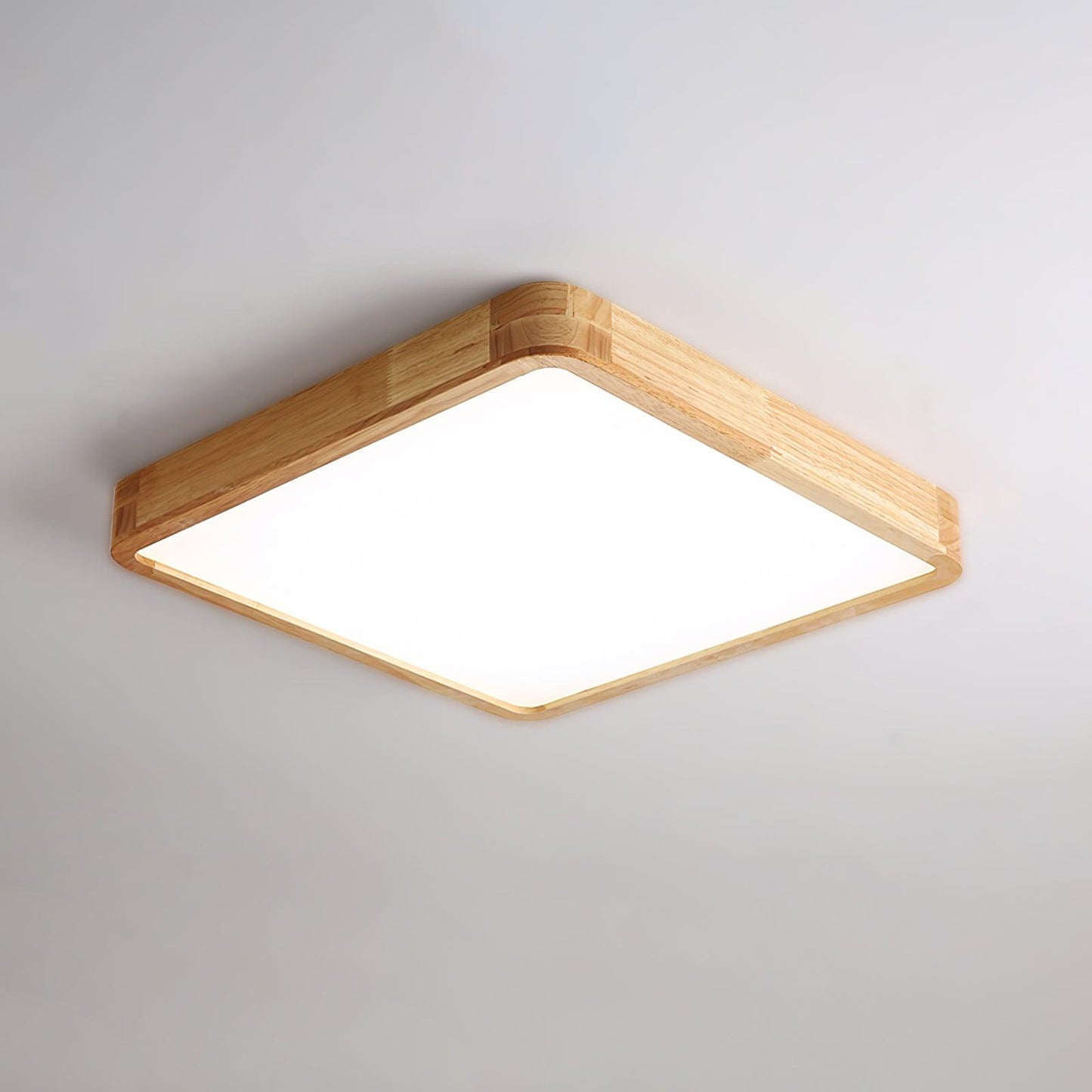 Minimalist Wood Flush Mount Ceiling Light With Round Shade
