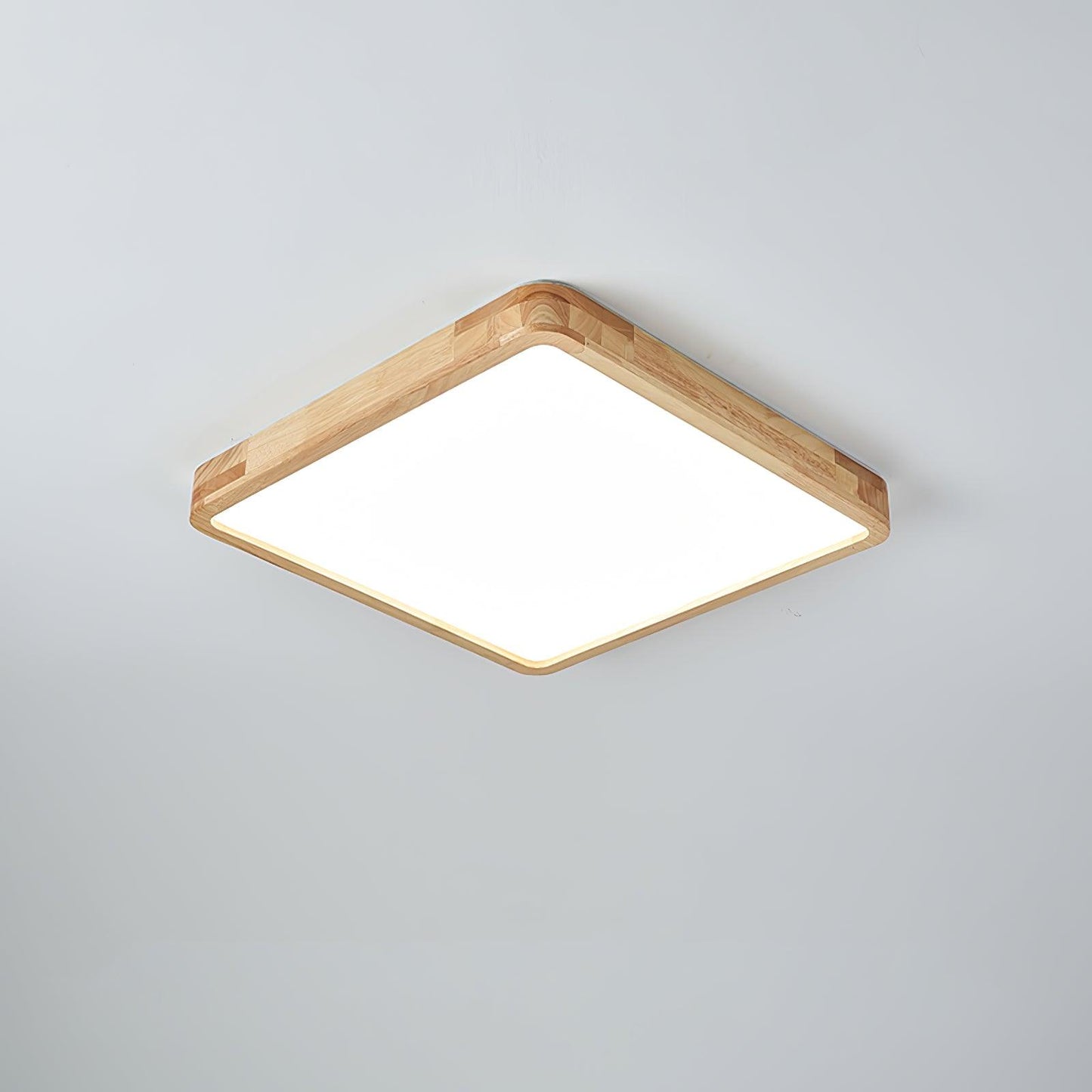 Minimalist Wood Flush Mount Ceiling Light With Round Shade