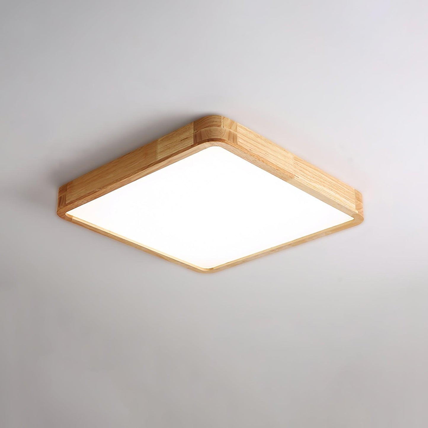 Minimalist Wood Flush Mount Ceiling Light With Round Shade