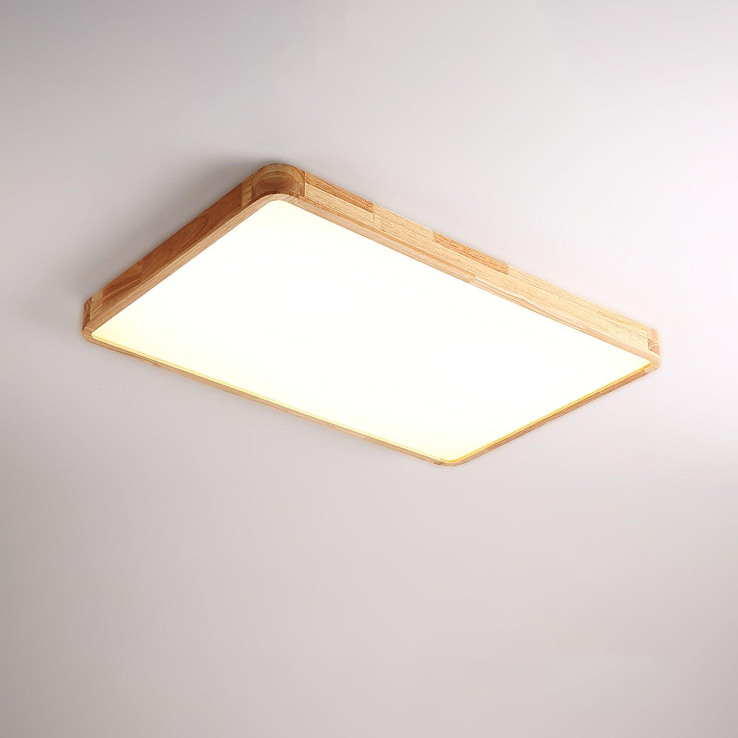 Minimalist Wood Flush Mount Ceiling Light With Round Shade