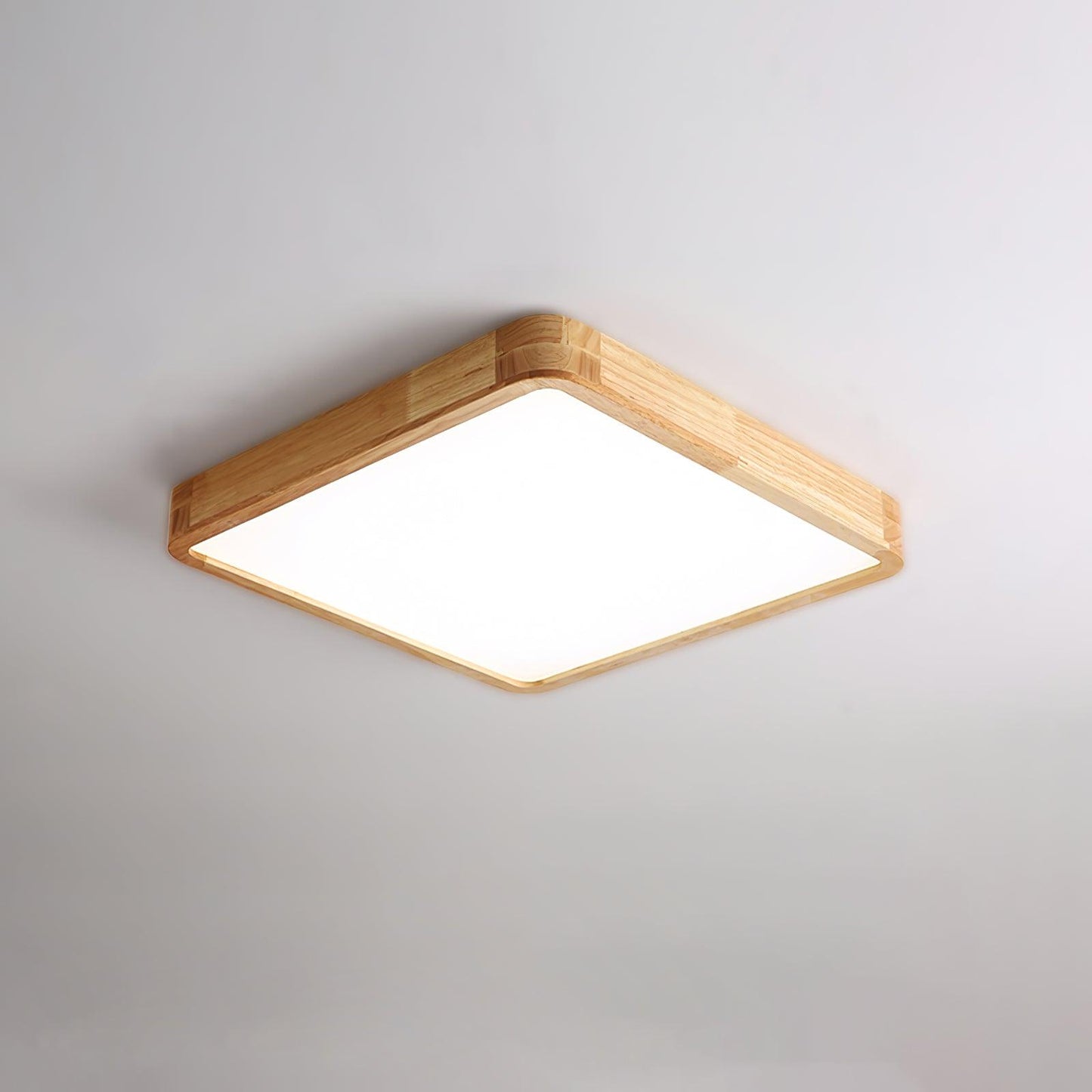 Minimalist Wood Flush Mount Ceiling Light With Round Shade