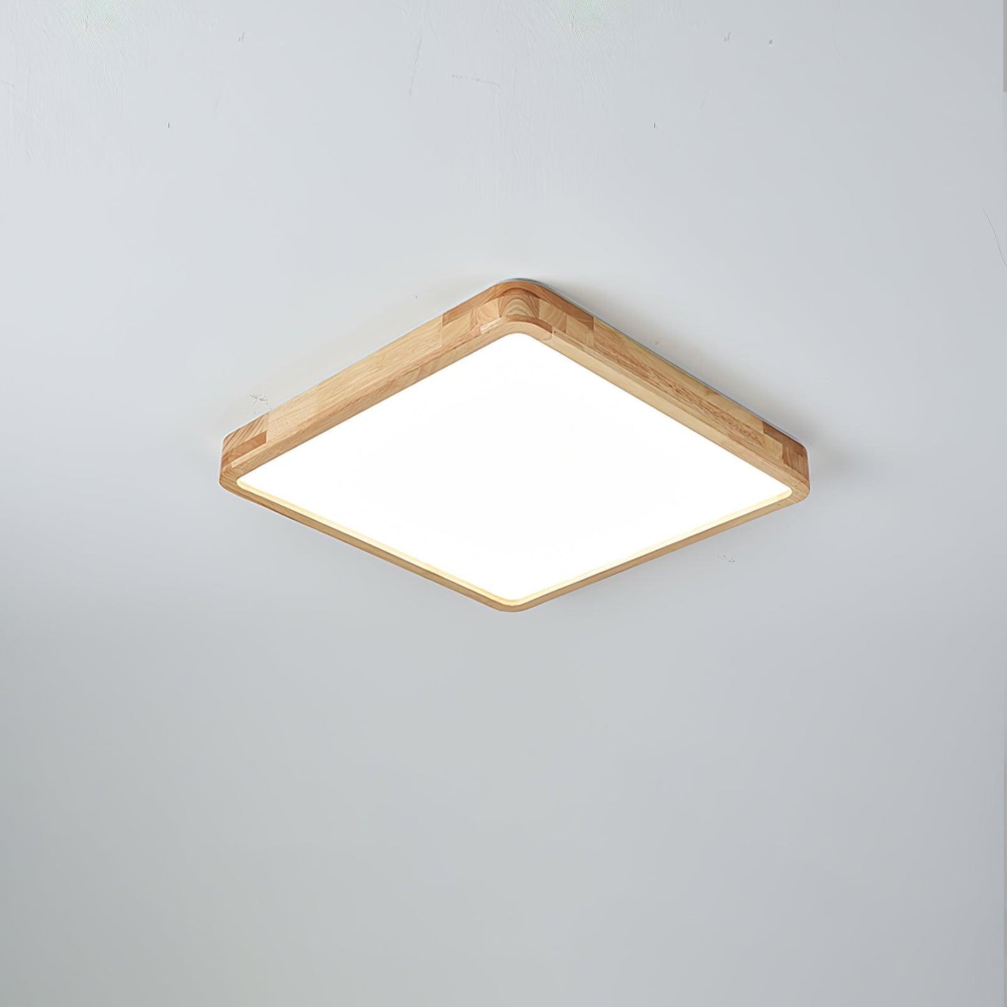 Minimalist Wood Flush Mount Ceiling Light With Round Shade