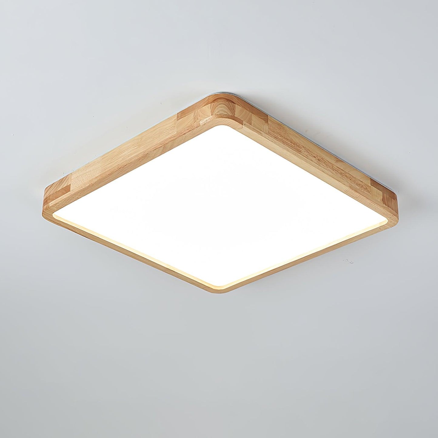 Minimalist Wood Flush Mount Ceiling Light With Round Shade
