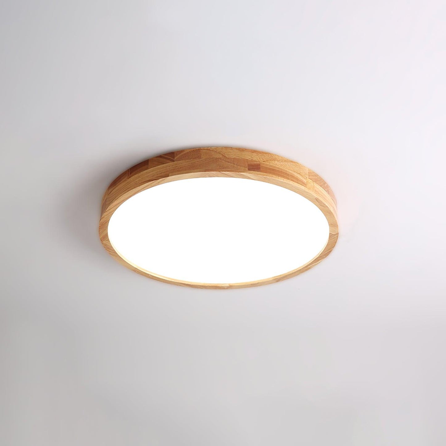 Minimalist Wood Flush Mount Ceiling Light With Round Shade
