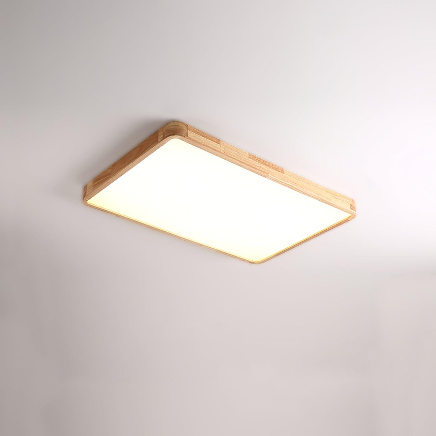 Minimalist Wood Flush Mount Ceiling Light With Round Shade