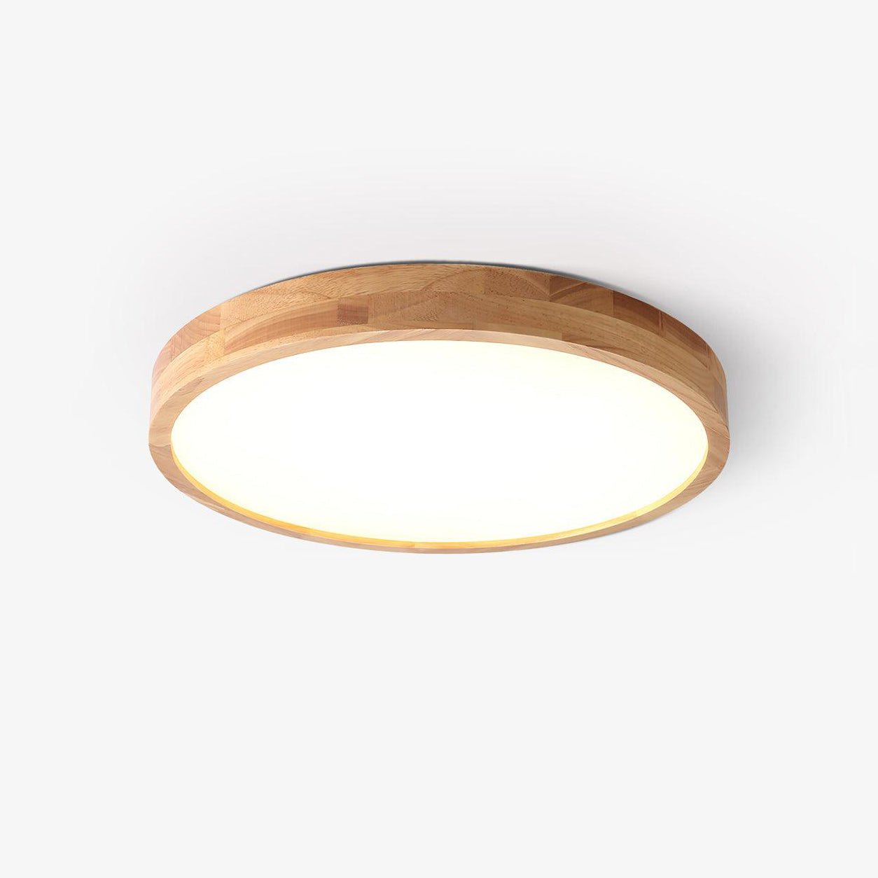 Minimalist Wood Flush Mount Ceiling Light With Round Shade