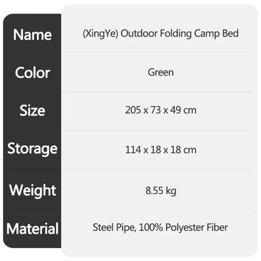 Naturehike XJC14 Outdoor Folding Camp Bed Reed Green