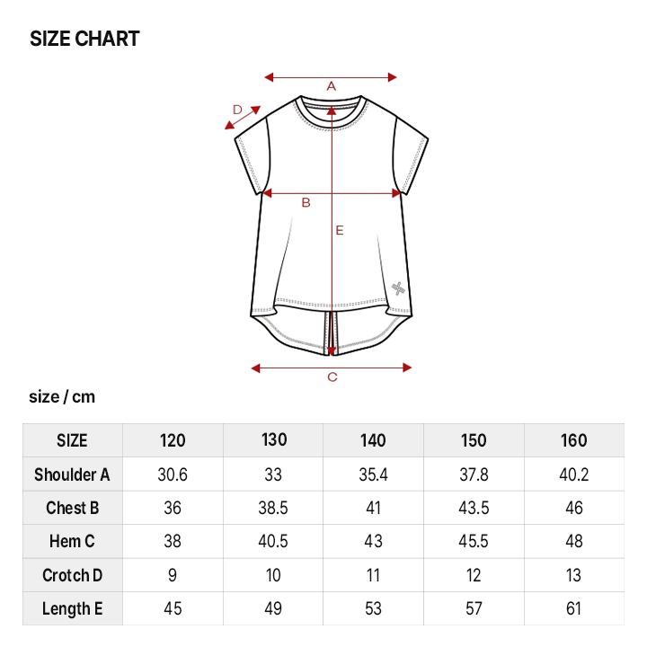 Ice feather Kids Back slit Short sleeve