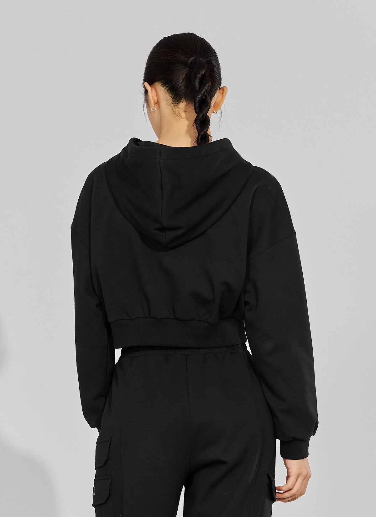 Warm Cotton Crop Hood Zip-up