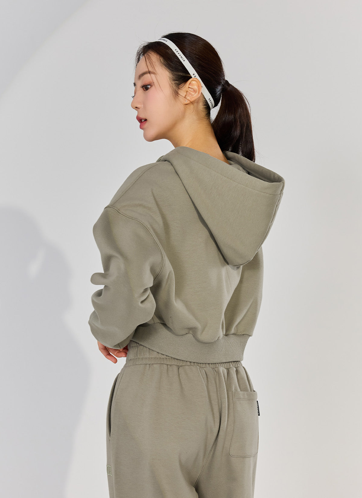 Warm Cotton Crop Hood Zip-up