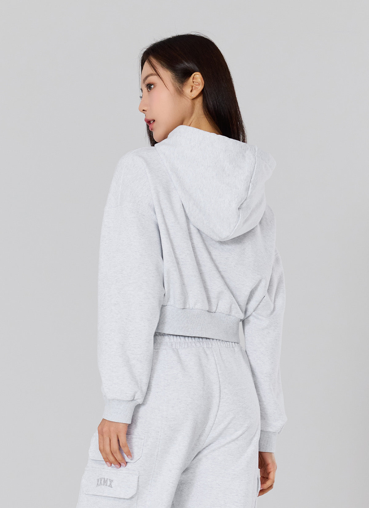 Warm Cotton Crop Hood Zip-up