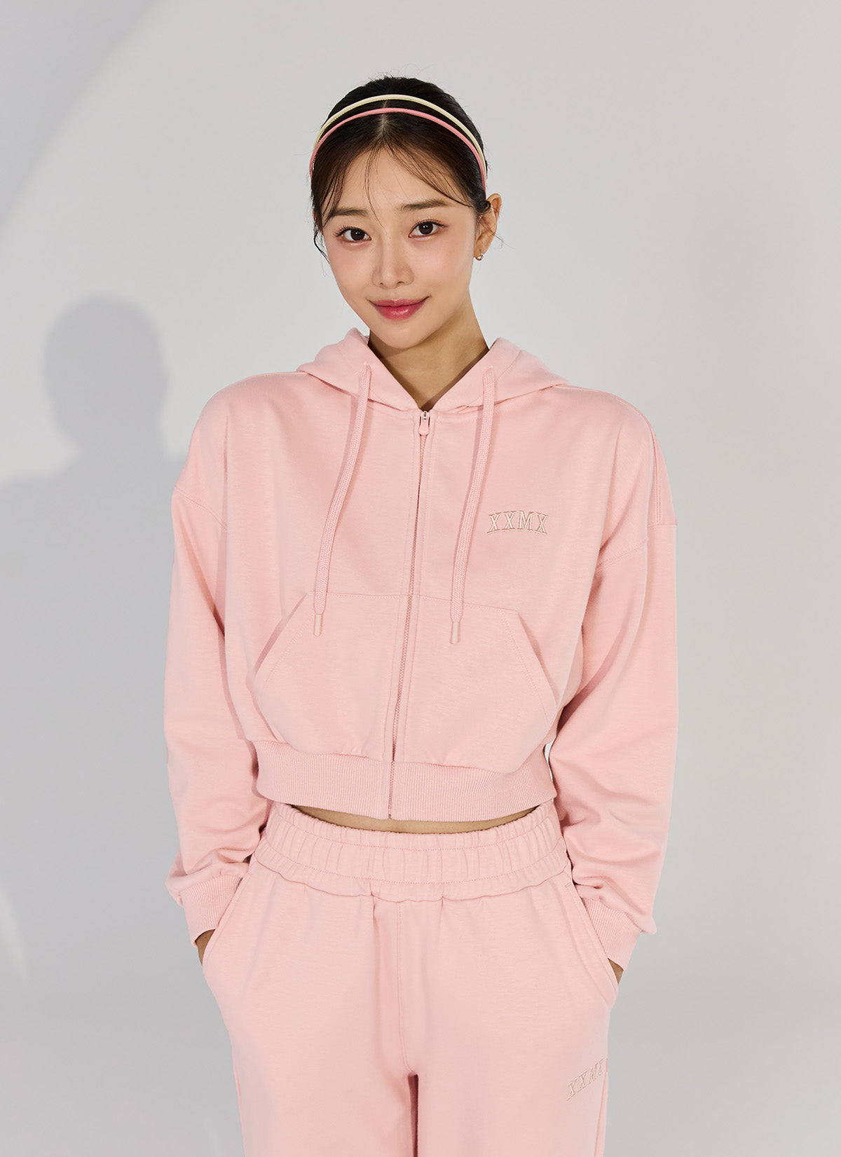 Warm Cotton Crop Hood Zip-up