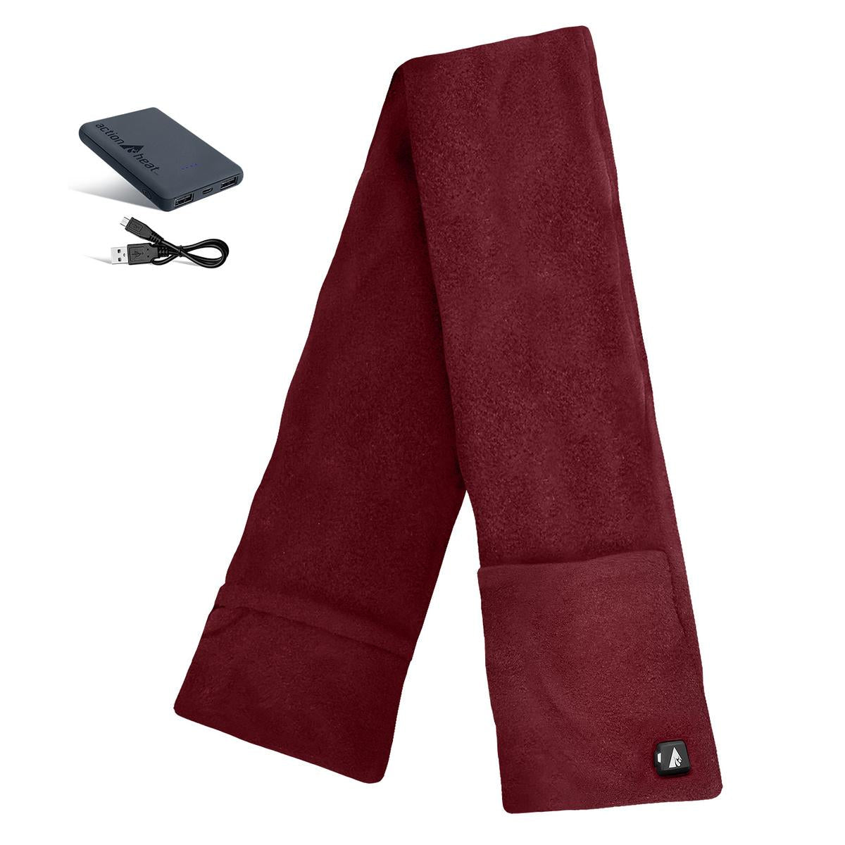 ActionHeat 5V Battery Heated Fleece Scarf with Pockets