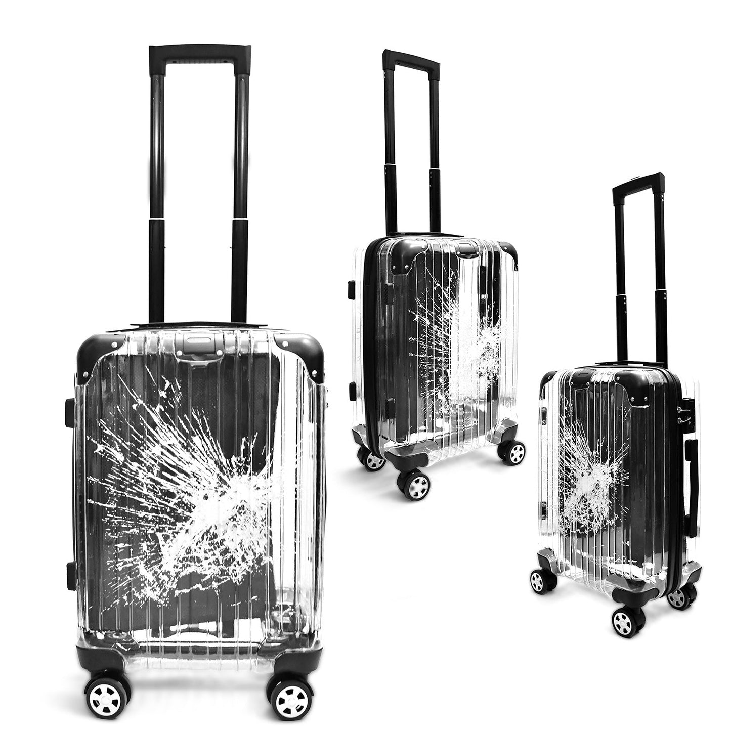Karry-On Clear-Cracked Tsa Transparent Pc Hardshell Luggage