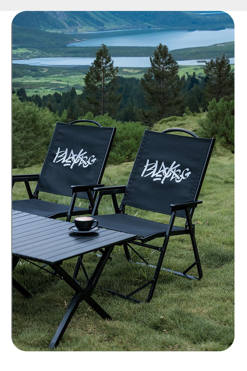 BLACKDOG Folding Kermit Chair Portable Lightweight Armchair Backrest Seat Load Bearing Up to 120kg 600D Oxford Cloth