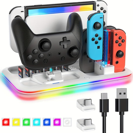 Premium RGB LED Charging Dock for Nintendo Switch/OLED TJR3M7P