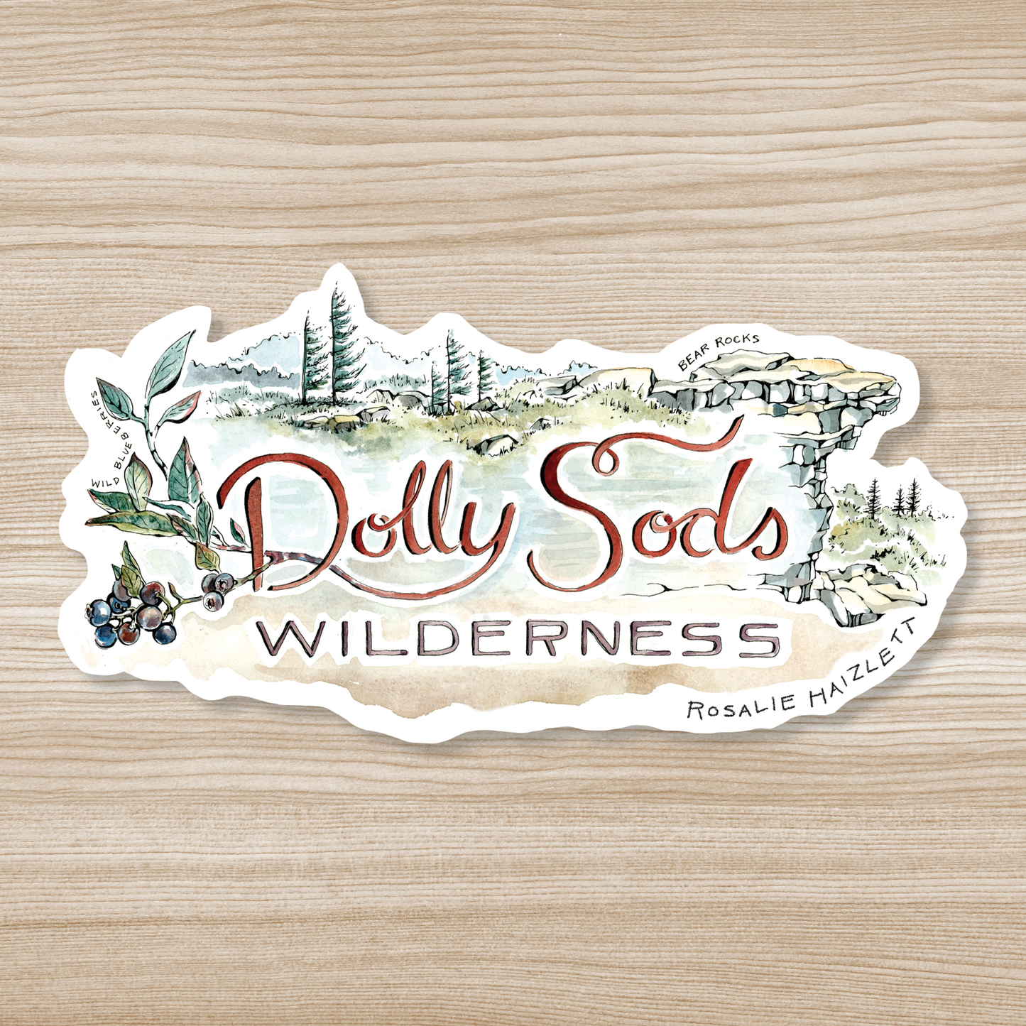 Rosalie Haizlett Illustration - Dolly Sods Wilderness Waterproof Sticker