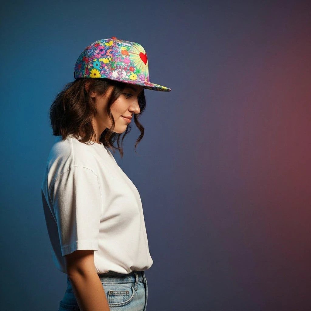 Psychedelic Graffiti AOP Snapback for Rave Festival Street Art Collectors — Bold Weirdcore Hip-Hop Hat, Hypebeast Maximalist Cap