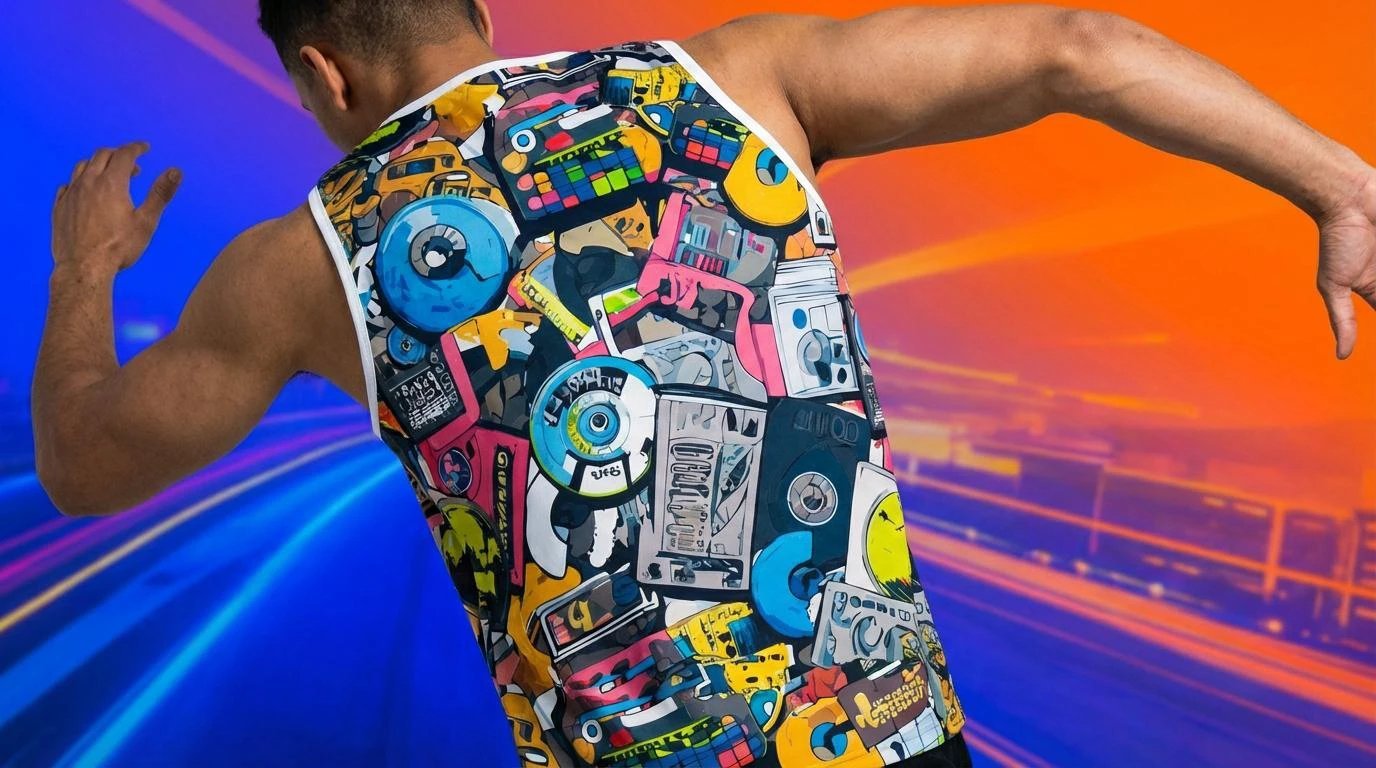 Neon 90s Cassette Tape AOP Jersey — Maximalist Streetwear
