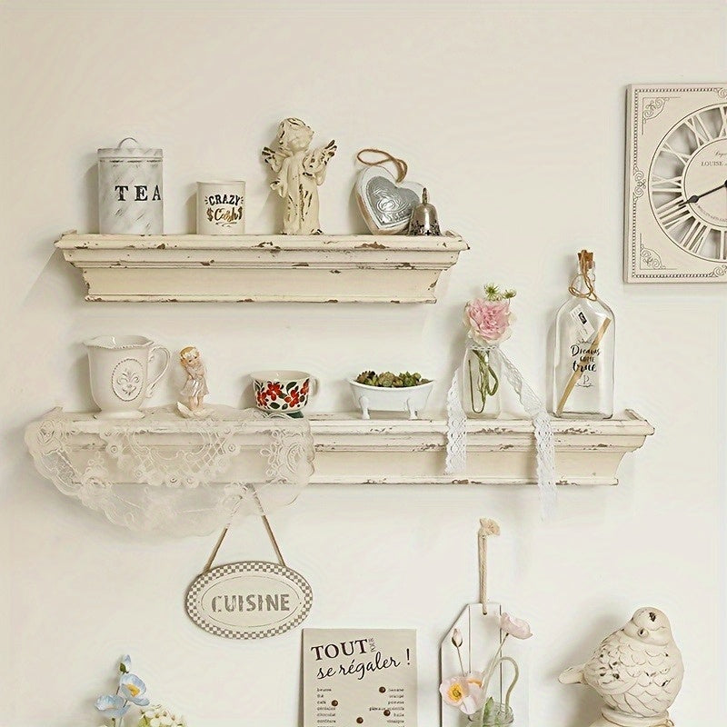 French Country Style Wooden Wall Shelf - FI30