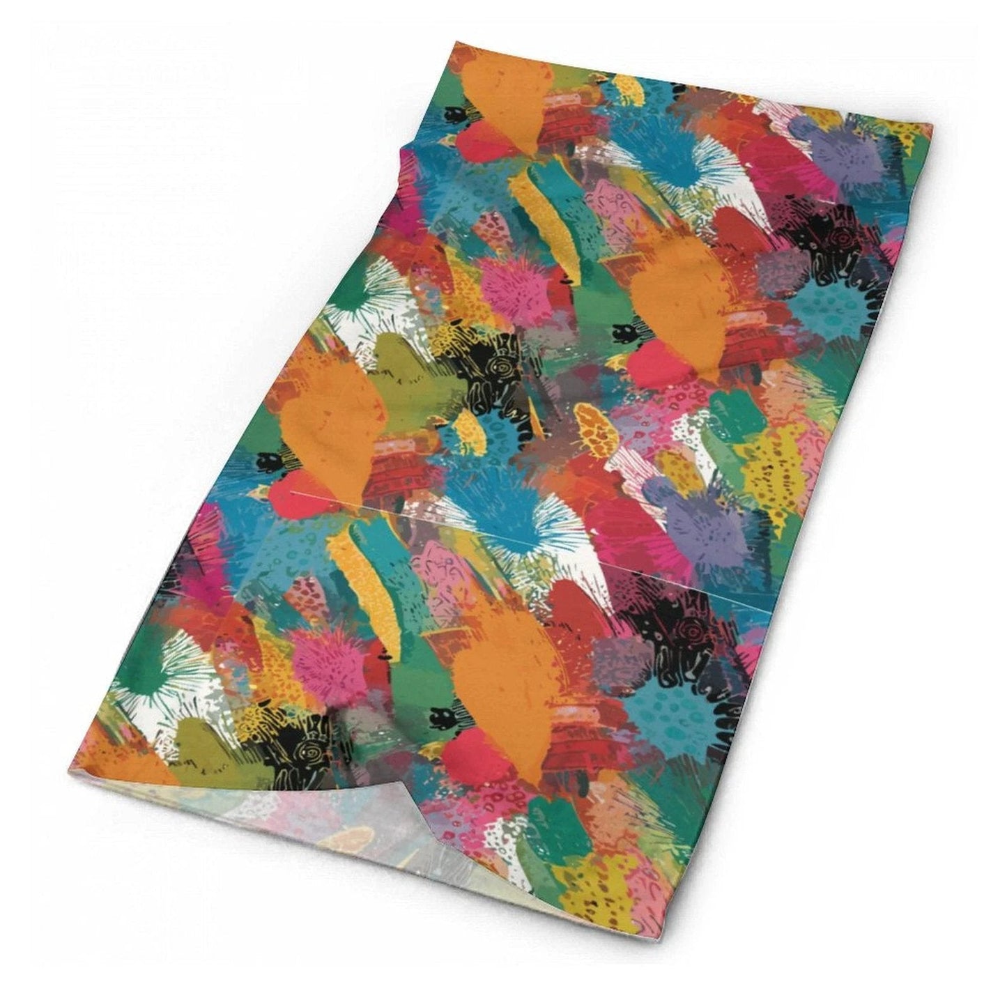 Paint Storm — Abstract Expressionist Brushstroke Festival Headband | Multipurpose Neck Gaiter Wrap