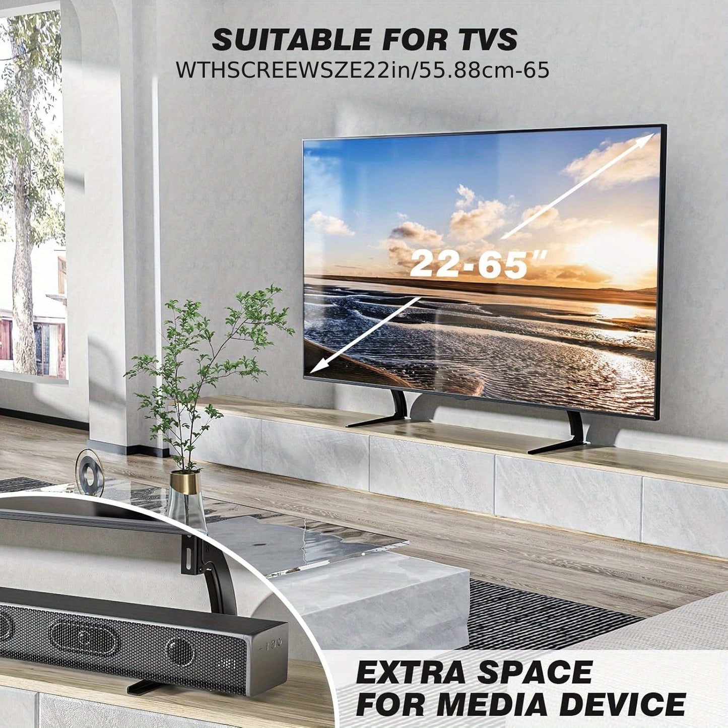 Universal Iron TV Stand Legs, Adjustable for 55-94cm TVs TJR3D7M