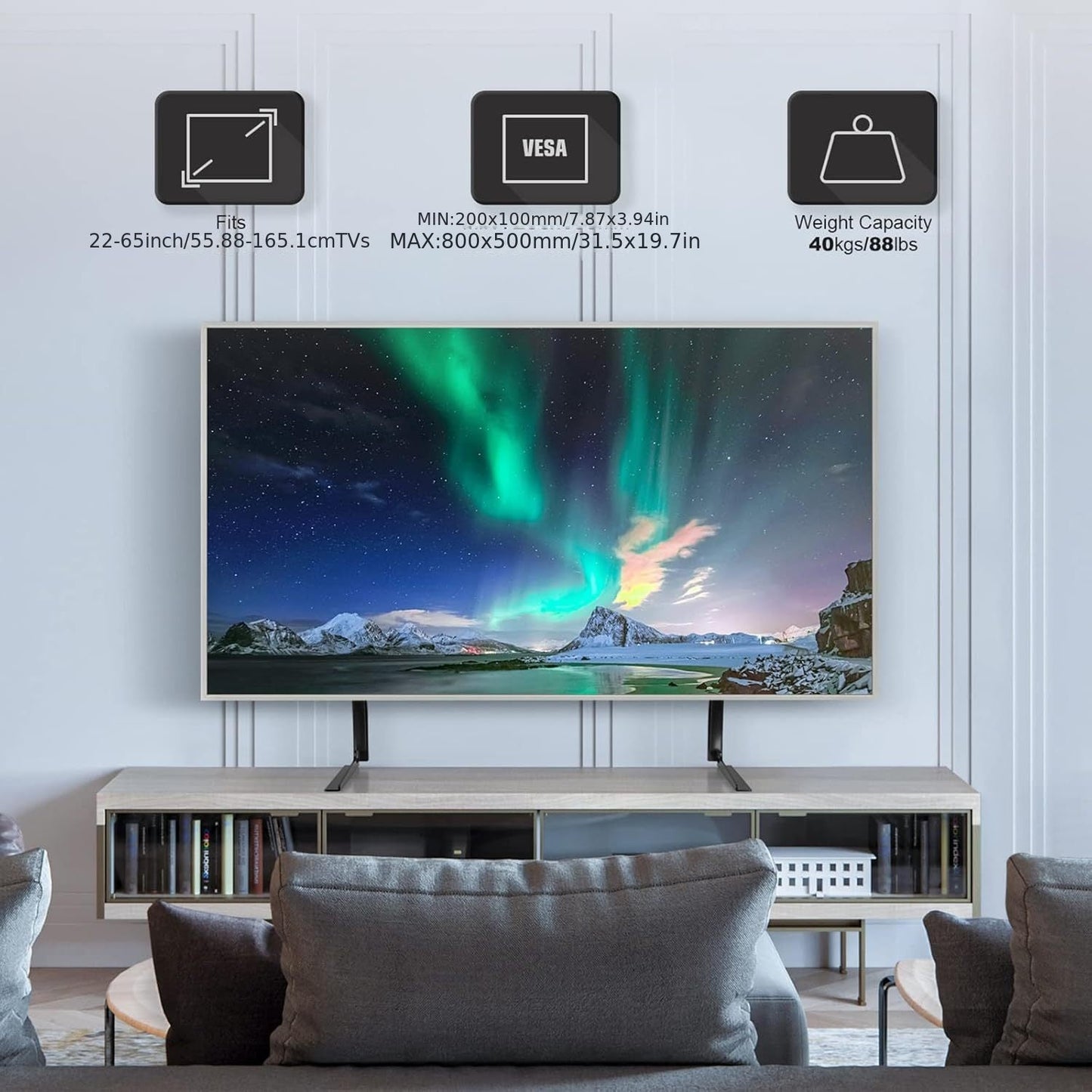 Universal Iron TV Stand Legs, Adjustable for 55-94cm TVs TJR3D7M