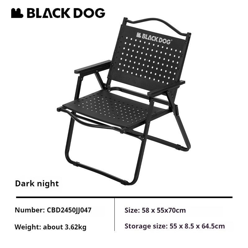 BLACKDOG HIVE Kermit Metal Chair Portable Lightweight Outdoor Folding Fishing Chair Breathable Moon Armchair Honeycomb Design Load Bearing Up To 112kg