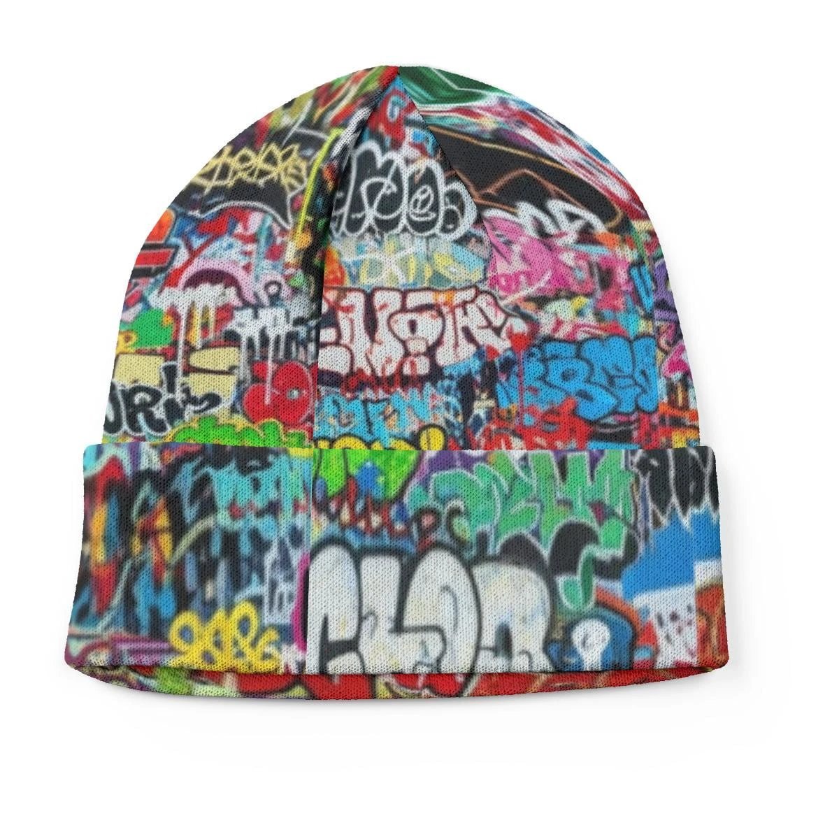 Liquid Glitch Beanie – Maximalist Graffiti Streetwear Hat
