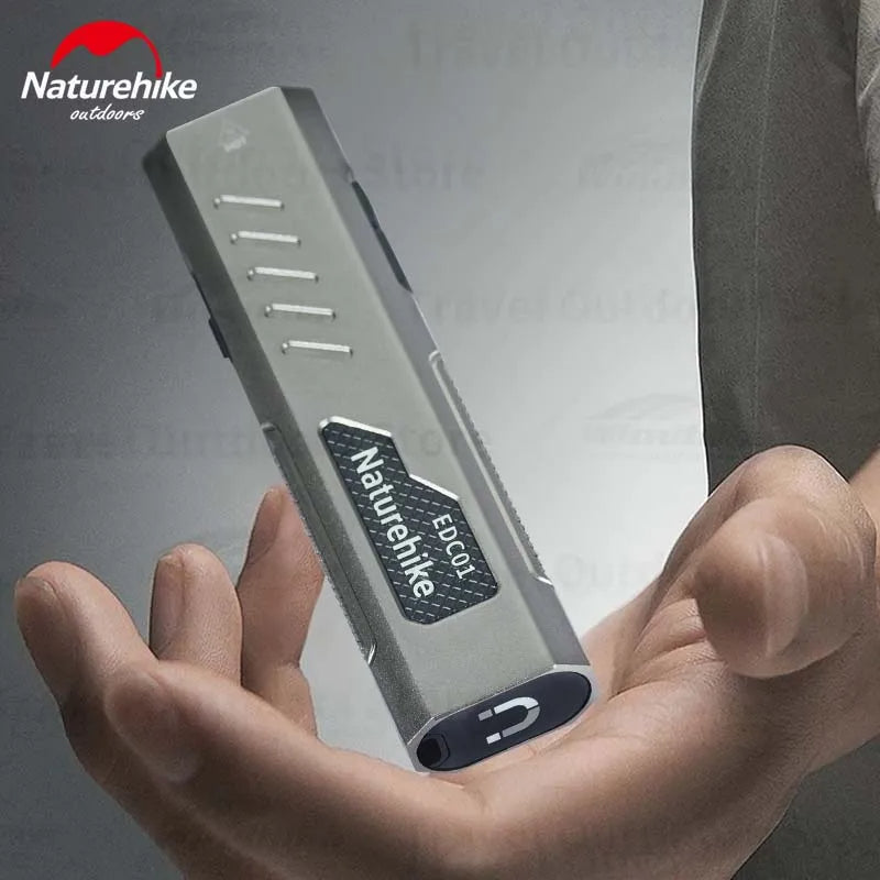 Naturehike EDC01 Portable Flashlight Ultralight Rechargeable LED Light Clip Hanging Design Magnetic Bottom Outdoor Strong Light Bright Long-range