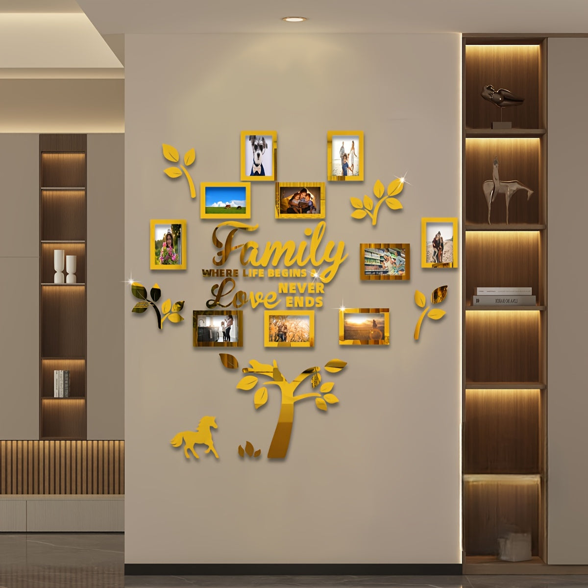 Horse Photo Frame Family Tree Wall Decals- HMT24HF