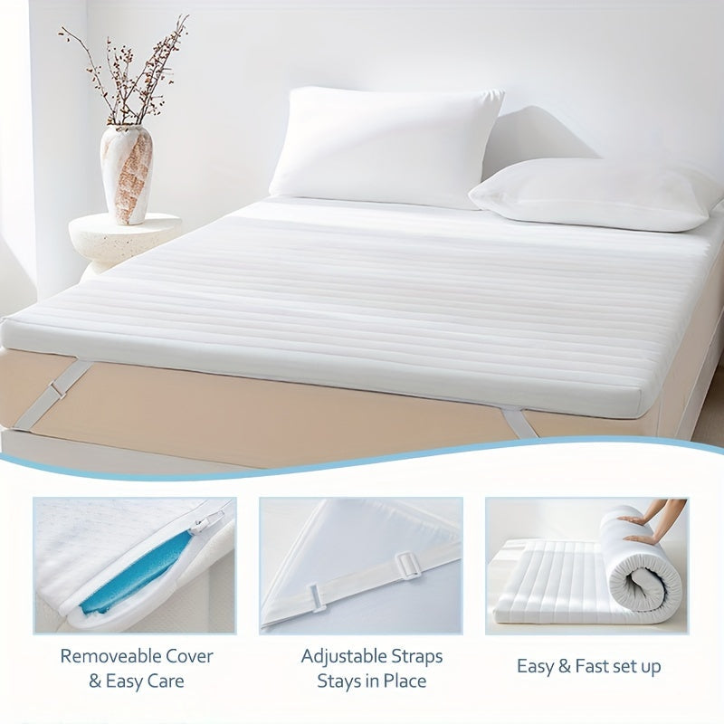 Memory Foam Mattress Topper Set with Cover - 7JG0