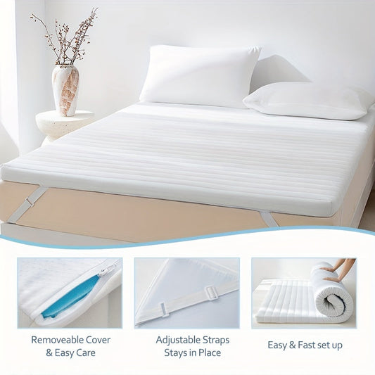 Memory Foam Mattress Topper Set with Cover - 7JG0