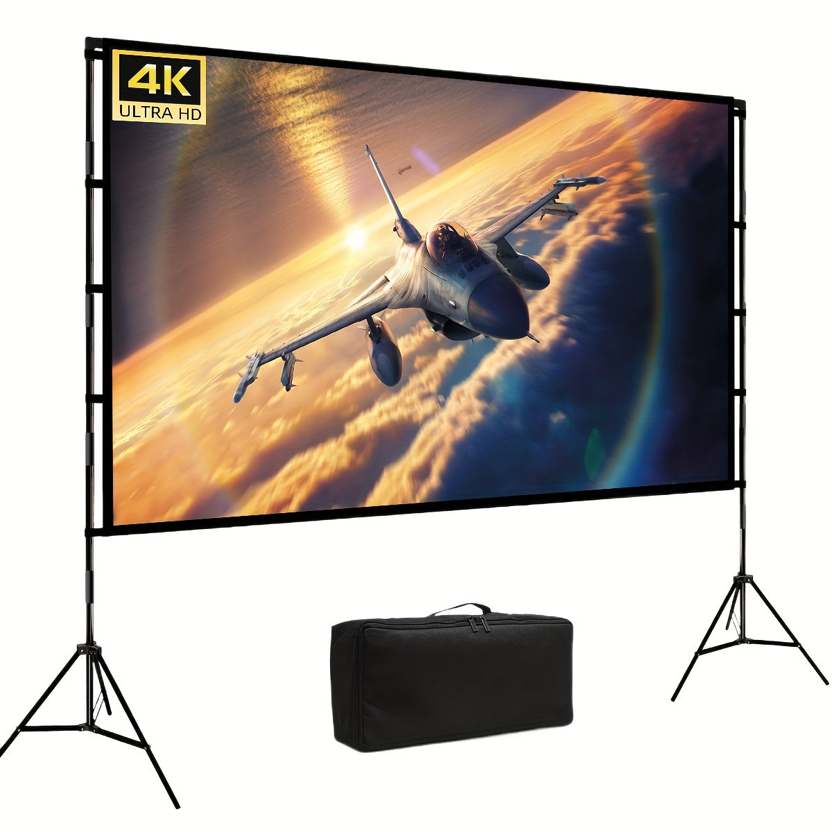 WEIJIEMING 4K HD Projector Screen with Stand, Foldable TJR5P2V